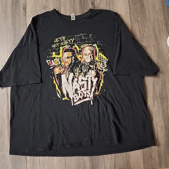 Nasty Boys WWE WCW Wrestling 4XL Shirt Spray Paint Tag Team Pro Crate - Picture 1 of 4